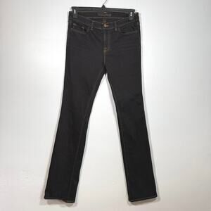 J Brand Black Women’s 29 Made in USA Bootcut Straight Denim Contrast Stitch Long